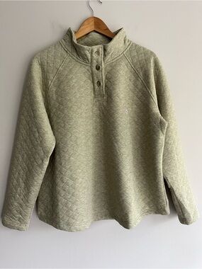 Eddie Bauer Quilted Pullover in Light Sage XL